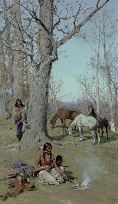 Das Frühstück des Jungen, 1904 von Henry Francois Farny